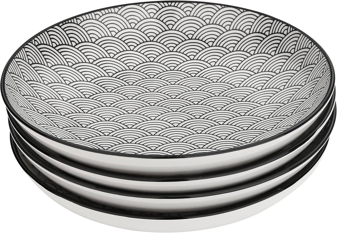 vancasso Haruka Porzellan Suppenteller, 8 tlg. Tiefteller, Ø 21,5 cm Teller Set,700ml 8-teilig Suppe