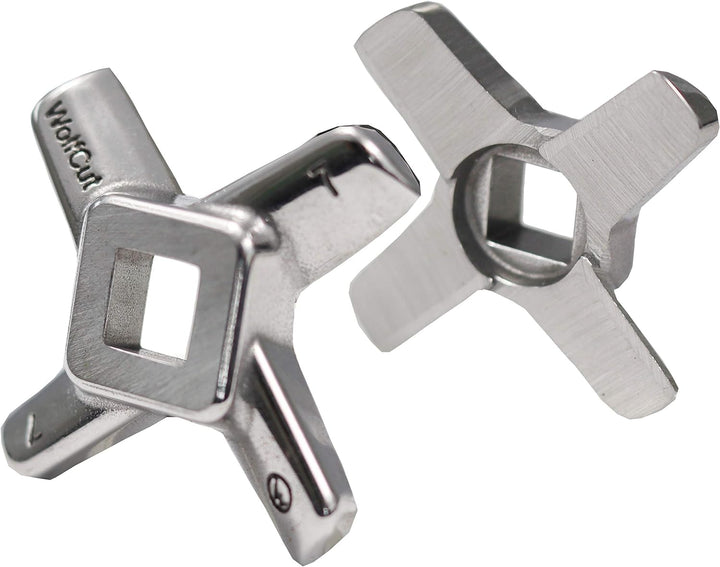 Wolfcut Lochscheibensatz mit 3,0mm + 6,0mm Bohrungen und 1 Kreuzmesser - kompatibel mit Fleischwolf