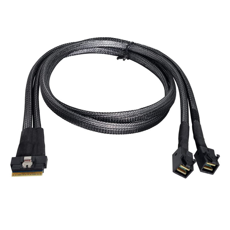 NFHK PCI-E Ultraport Slimline SAS Slim 4.0 SFF-8654 8i 74pin auf Dual SFF-8643 4i Mini SAS HD Kabel