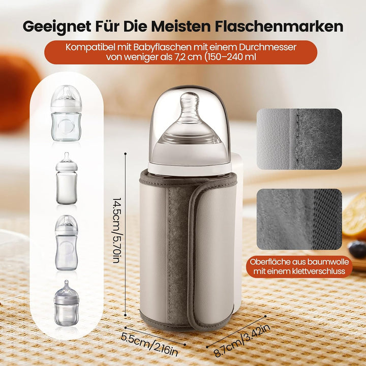 FlaschenwäRmer Baby Unterwegs,Tragbarer FlaschenwäRmer Baby Mit Lcd-Display,Mobiler FlaschenwäRmer B