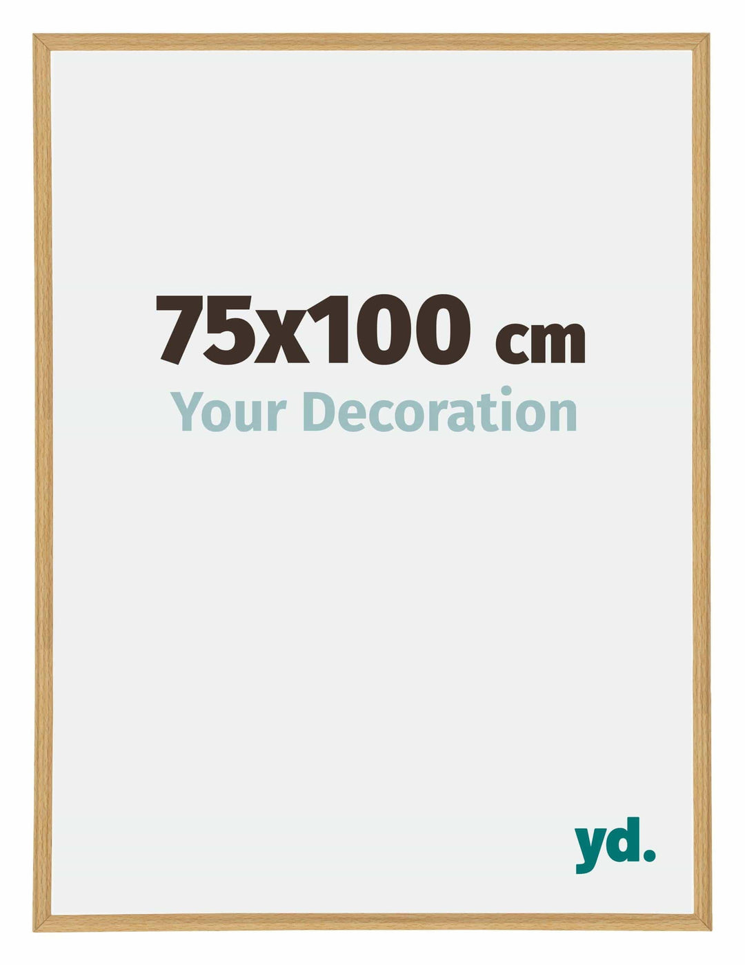 yd. Your Decoration - Bilderrahmen 75x100 cm - Buche Hell - Bilderrahmen aus Kunststoff mit Acrylgla