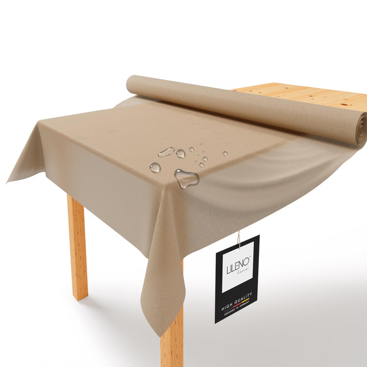 LILENO HOME Tischdeckenrolle 1,10 x 25 m - Tischdecke Beige aus Vlies - Stoffähnlich, abwaschbare Ti