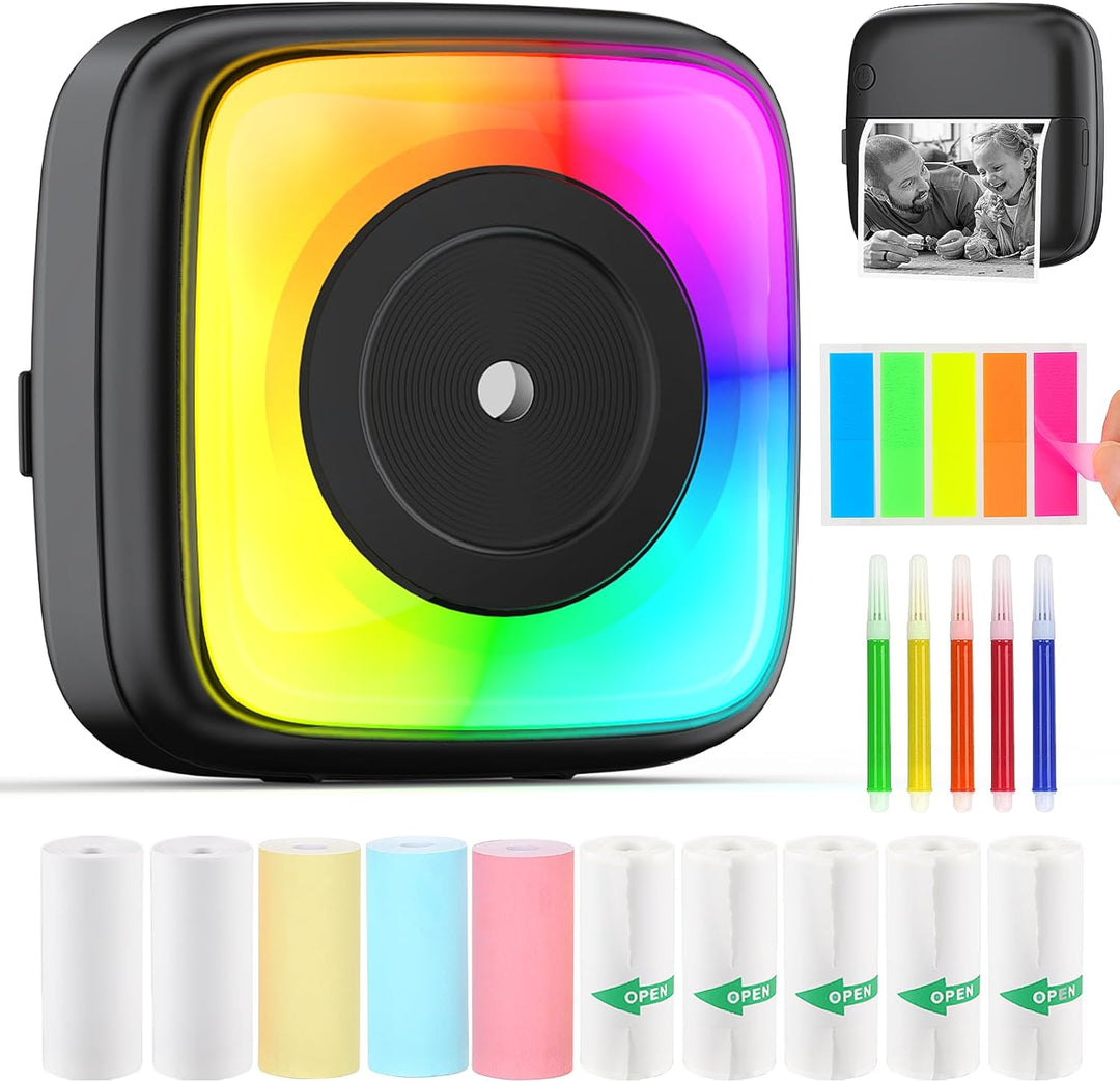 Mini Drucker, Wireless Bluetooth Fotodrucker Tragbarer Thermodrucker Smartphone Taschendrucker Kompa
