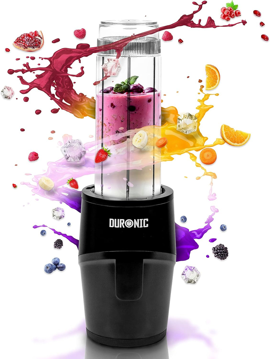 Duronic BL510 Mini-Standmixer, Mini Smoothie Maker, 500W Blender, Shake Mixer mit 570 ml Trinkflasch