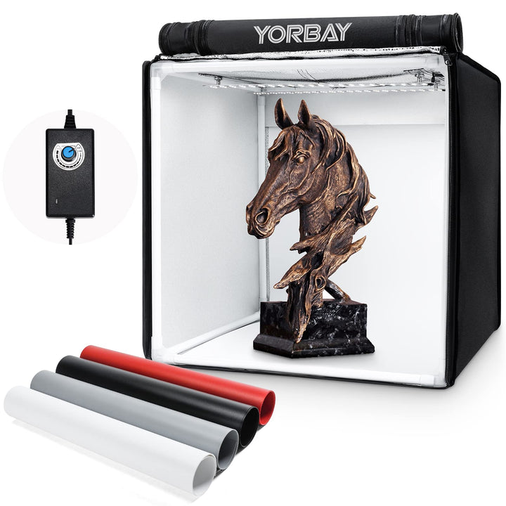 Yorbay Fotostudio Set 40 x 40 x 40cm CRI 95+ LED-Fotobox Lichtbox Lichtwürfel Profi Fotografie Licht