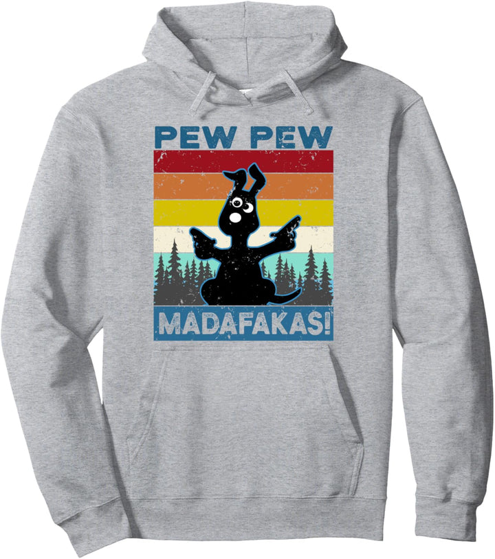 Pew Pew Madafakas Crazy Dog Vintage Lustiger Hund Fun Pullover Hoodie