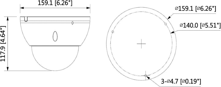 Dahua Technology IP kam. AI 4M 2K kupol. Starlight + su LXIR iki 40m. 4MP(2688Ã—1520) 1~25fps. 2.7-1