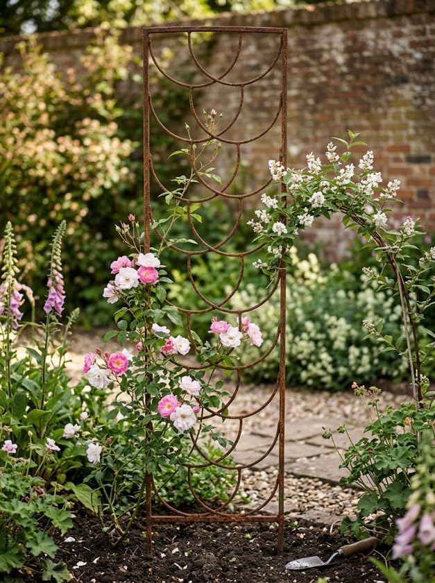 Kapaga - Rankgitter Rost 200 cm - Rankhilfe Garten - Staudenhalter - Blumenhalter - Rankengewächs Pf