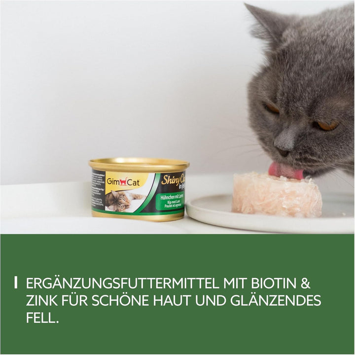 GimCat Superfood ShinyCat Duo Thunfisch mit Zucchini - Katzenfutter mit saftigem Filet ohne Zuckerzu