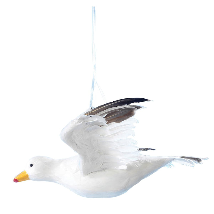 Deko-Möwe Dekovogel Maritimedeko weiss 43 cm fliegend, mit echten Federn und Befestigung