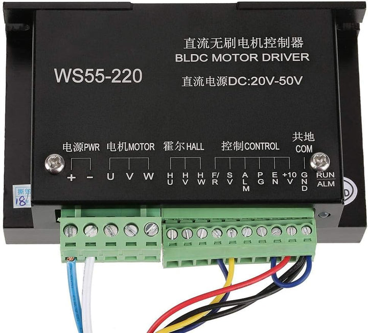 Bewinner Motortreiber Controller mit Kabel, WS55-220 Hochleistungs BLDC Motor Controller mit 3 Phase