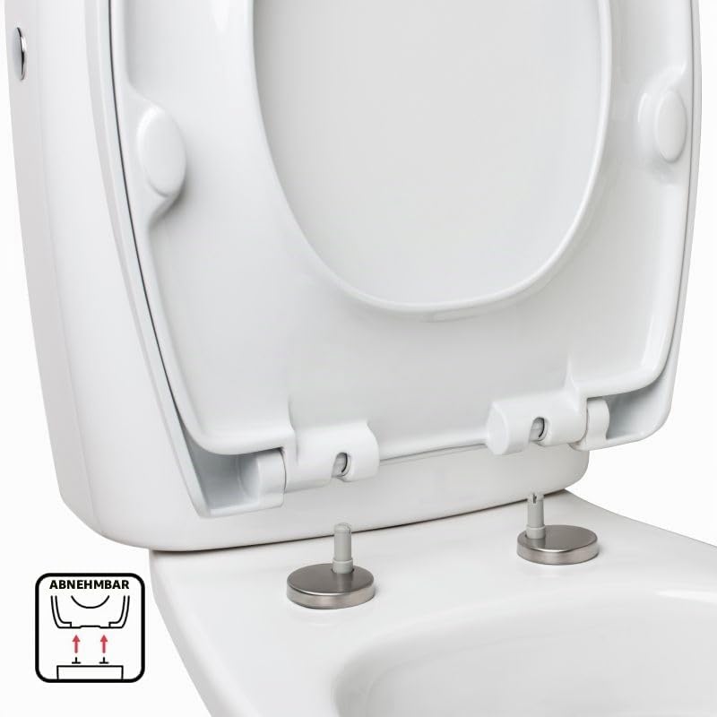 TATAY Toilettendeckel Universal mit Absenkautomatik | Einfache Montage | Hohe Widerstandsfähigkeit &