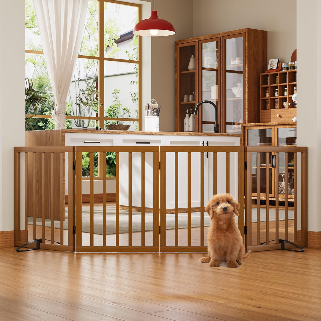 Freistehendes Hundegitter, Faltbares Hundebarriere für Tür,Treppen,Flur,Küche &amp; Schlafzimmer, Freist