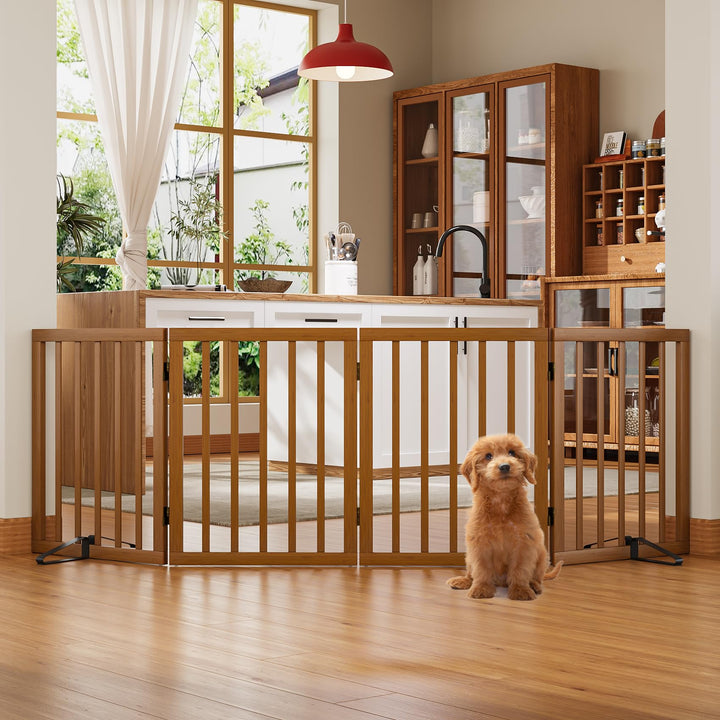 Freistehendes Hundegitter, Faltbares Hundebarriere für Tür,Treppen,Flur,Küche &amp; Schlafzimmer, Freist