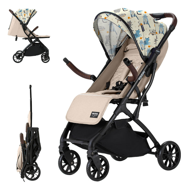Daliya® YOOPI Reisebuggy, faltbar, mit Teleskopgriff, Flugzeug Buggy, Alluminiumrahmen, Stufenlose R