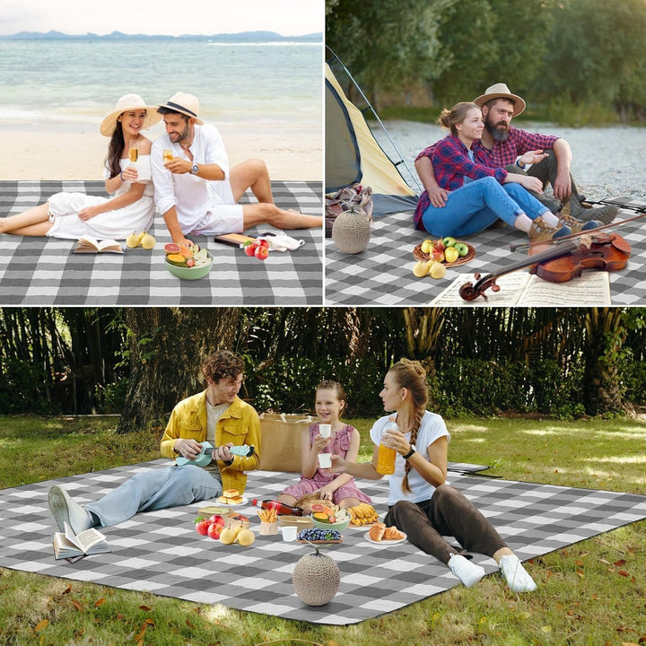 HAUSPROFI Picknickdecke 200x200cm, wasserdicht & isoliert - XXL Outdoor Decke für Picknick, Strand,