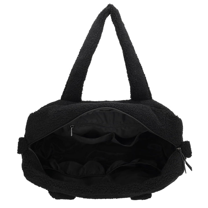 Beagles - Wickelrucksack Wickeltasche Unisex aus weichem - Schwarz | Teddystoff, Windeltasche mit Wi