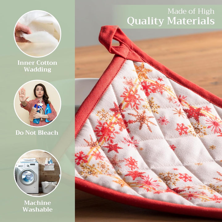 Maison d' Hermine Topflappen, 100% Baumwolle, 2er-Set (20cm x 20cm) Hotpads, hitzebeständig, mit Sch