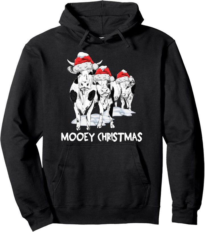 Kuh Weihnachten Weihnachtsbaum Weihnachtsmütze Lustiges Kühe Pullover Hoodie