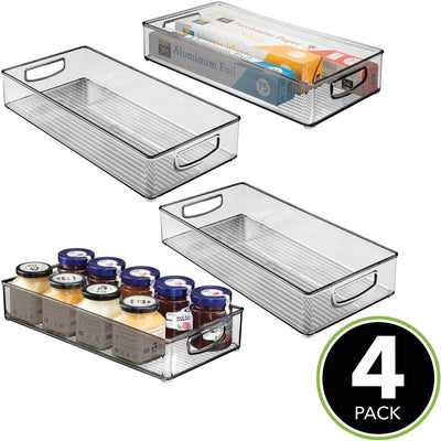 mDesign 4er-Set Aufbewahrungsbox mit Griffen – praktische Kühlschrankbox zur Lebensmittelaufbewahrun