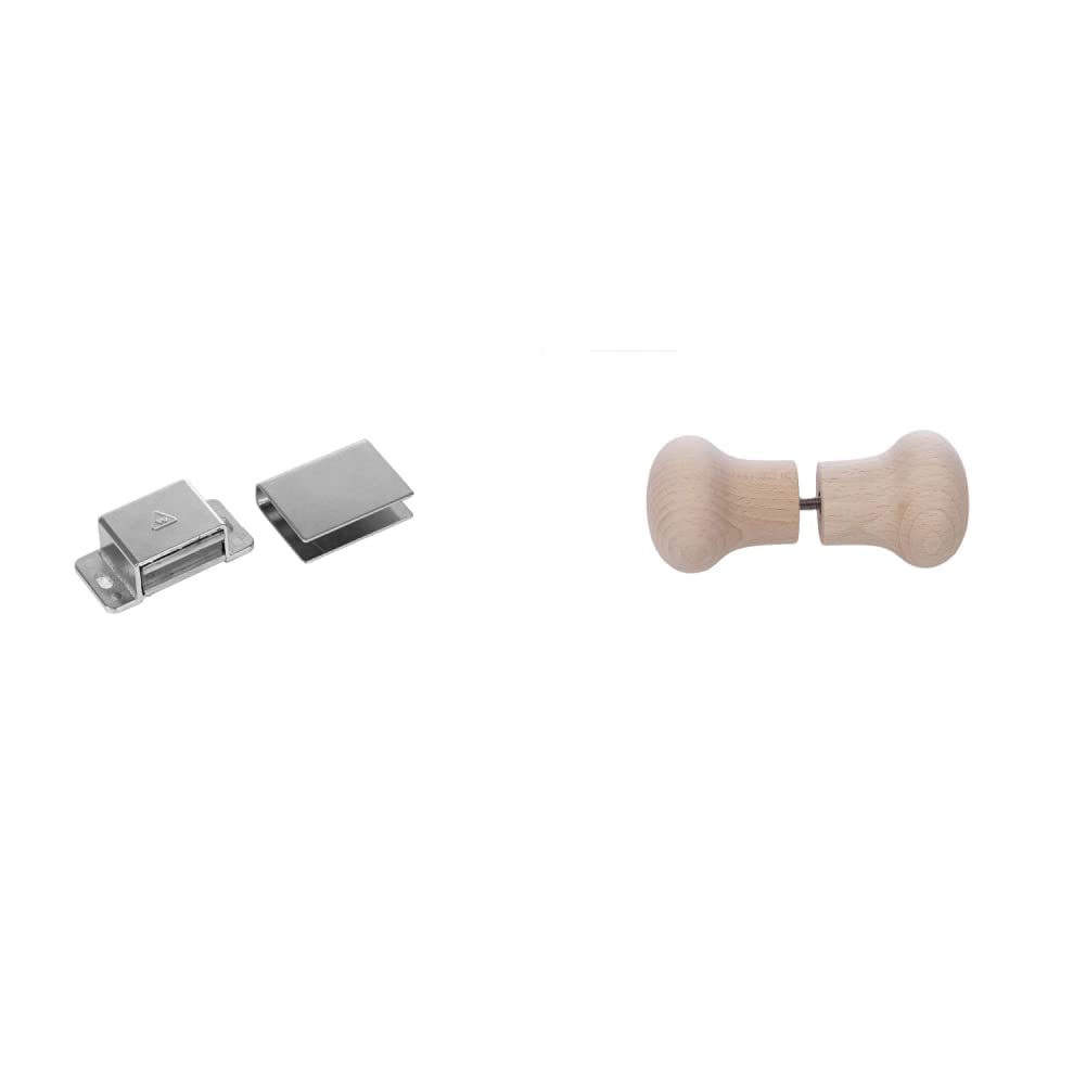 eliga Türmagnet zum Anschrauben mit U-Haftblech für Glastüren 8 mm & Türknauf-Set für Sauna aussen H
