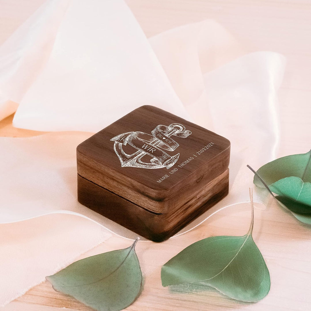 Ringbox Hochzeit | Ringkästchen Holz | Ringschatulle Hochzeit | Ringkiste | Mr &amp; Ms l Standesamt | A
