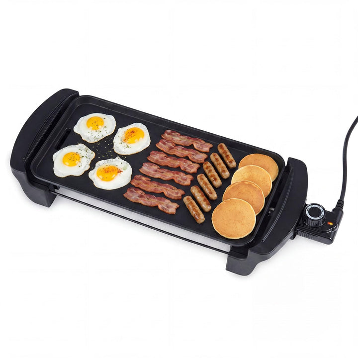 LIFEZEAL Elektrische Grillplatte, Tischgrill mit Grillfläche (50x20x8 cm), 50x20x8 cm