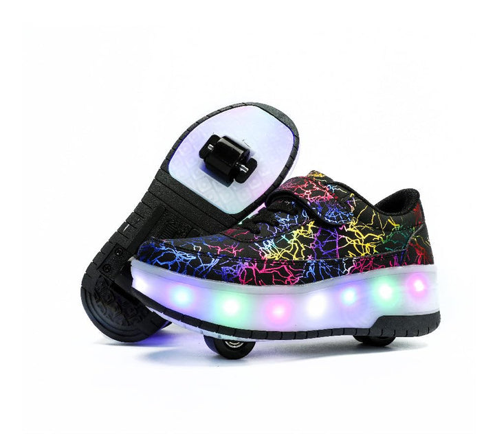 HUSKSWARE Rollschuhe Schuhe Jungen Mädchen Mit 4 Rollen Skateboardschuhe, verstellbar Jugend Schuhe