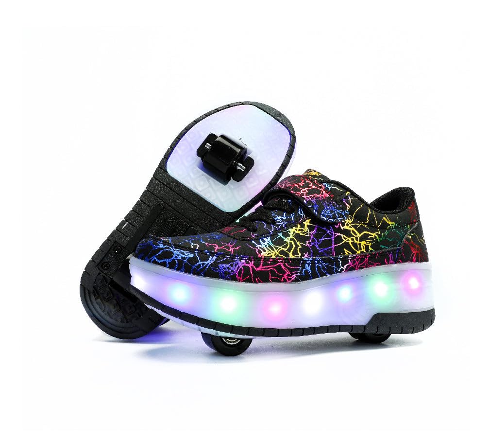 HUSKSWARE Rollschuhe Schuhe Jungen Mädchen Mit 4 Rollen Skateboardschuhe, verstellbar Jugend Schuhe