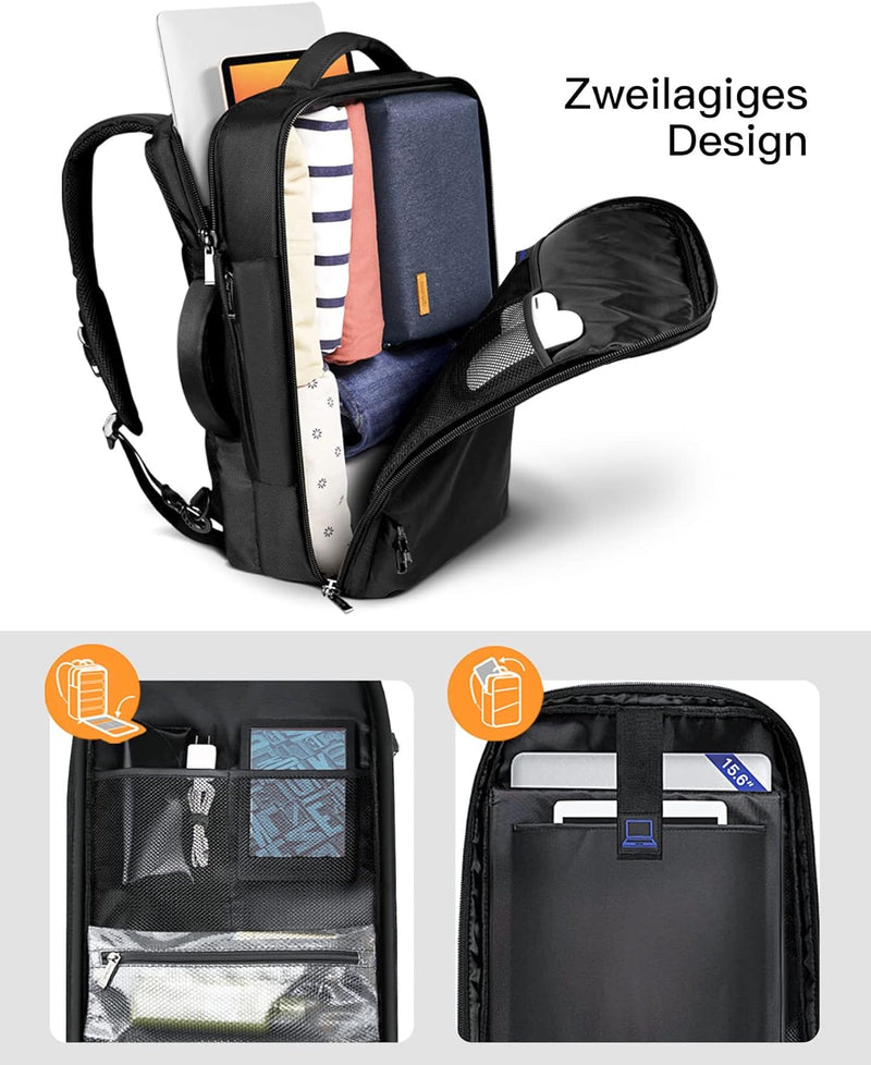 Inateck 40L Supergrosser Handgepäck Reiserucksack Laptop Rucksack für 15,6-17 Zoll Notebooks, Flug G