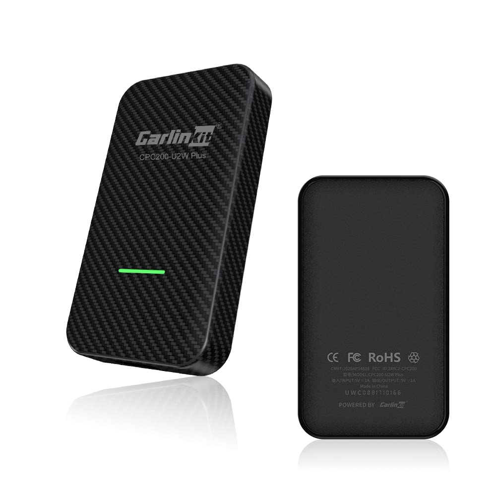 CarlinKit 3.0 Wireless CarPlay Adapter für werkseitig verkabelte CarPlay-Fahrzeuge, rotes UI-Interfa