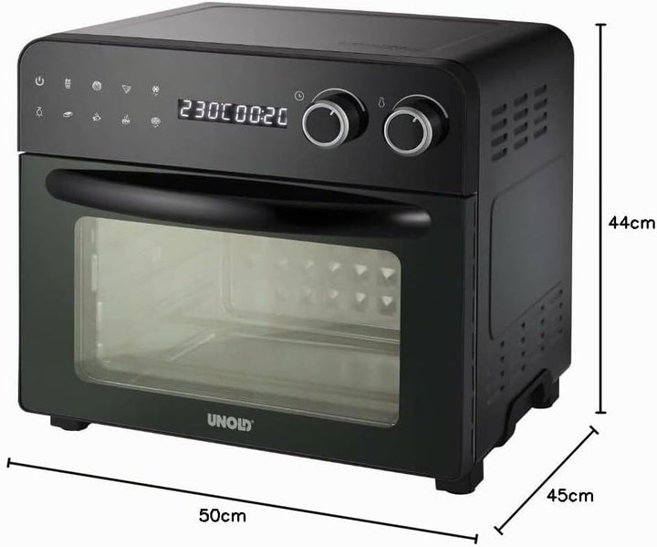 Unold 68895 Oven-Fryer Diamant - Ofen 23L, 1.700W 3 Garebenen, 8 Automatikprogrammen, 6 Edelstahl-He