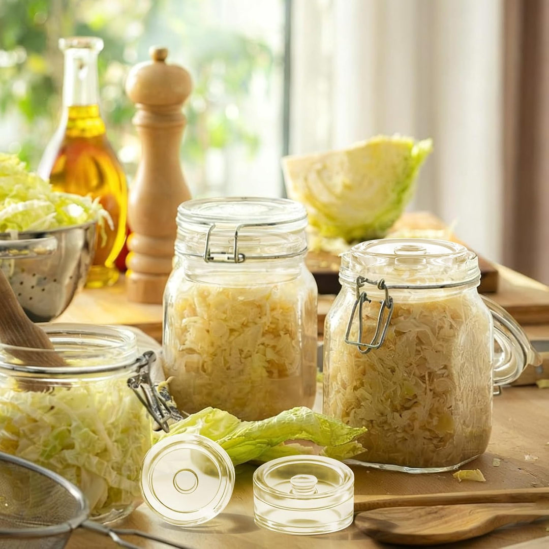 4 Stück Fermentiergewichte Ø7cm, Glasgewichte zum Fermentieren, robuste Fermentationsgewichte & Glas