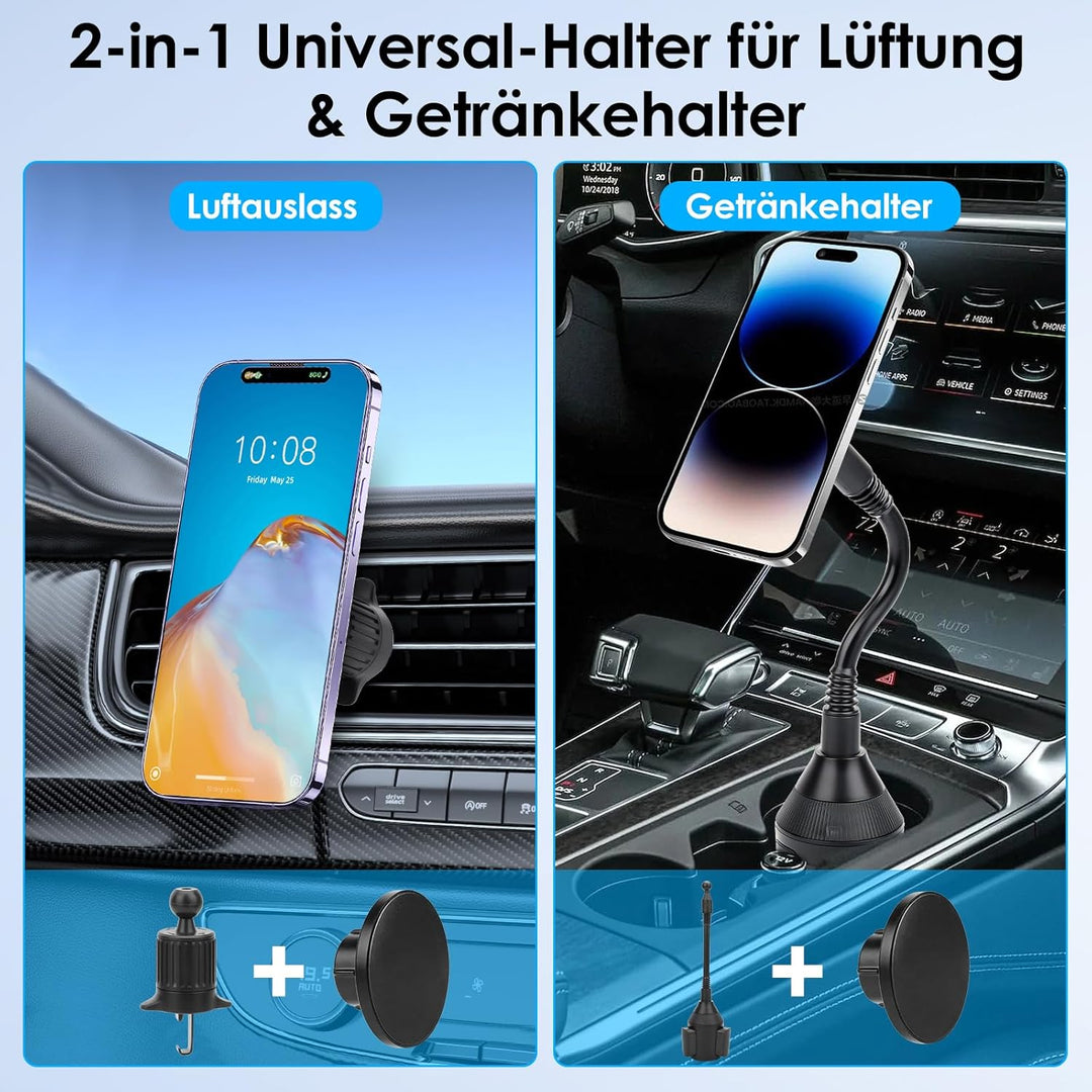 EEEKit 2-in-1 Auto Handyhalterung, Magnetische Getränkehalter & Lüftung Halterung, KFZ Becherhalteru