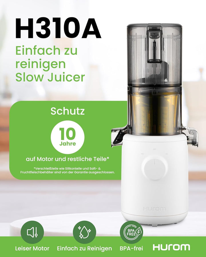 HUROM | Slow Juicer | Entsafter Gemüse und Obst | H310A | Elektrische Kaltpresse | Ruhiger Motor | L