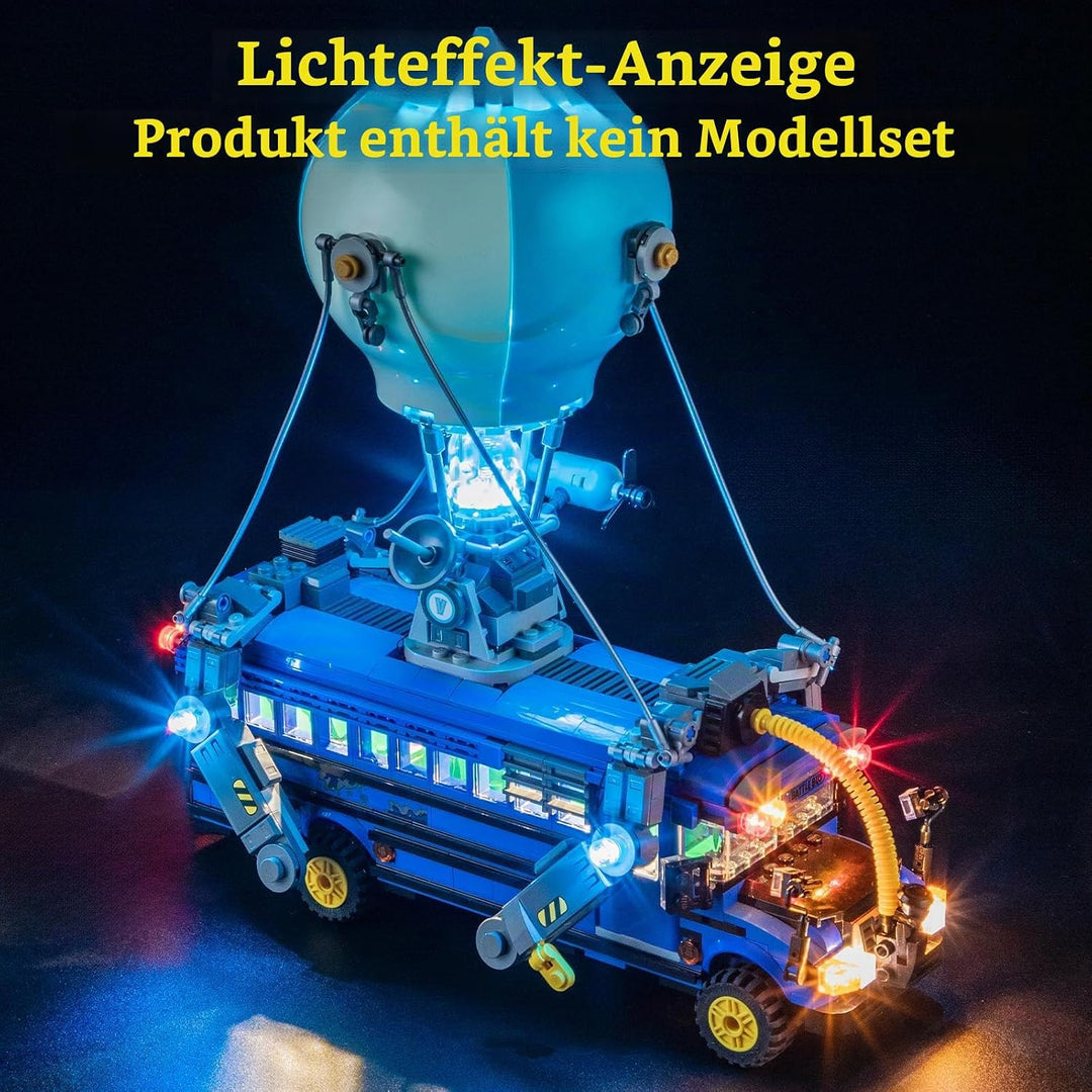GEAMENT LED Licht-Set Kompatibel mit Lego Schlachtenbus (Battle Bus) Fortnite 77073 Bausteine Modell