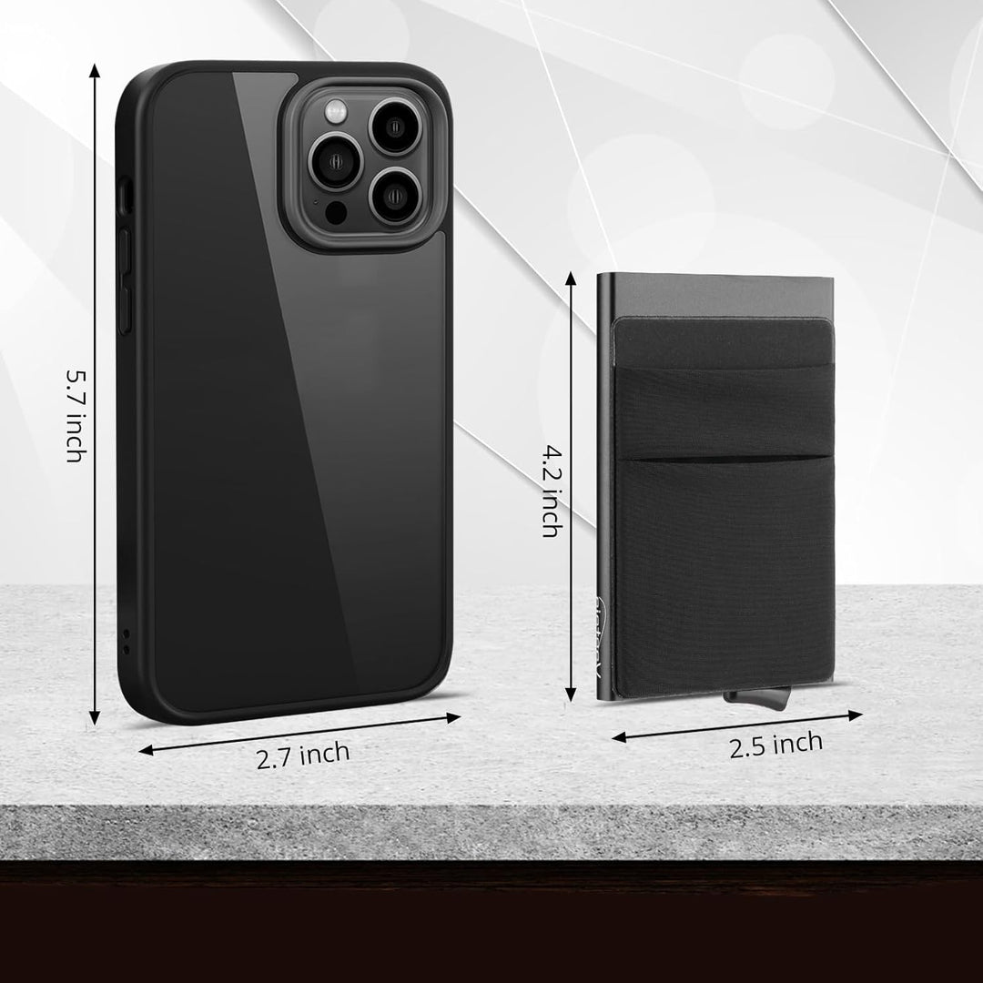 Pop Up Kartenetui mit Münzfach 9 Karten,Kartenhalter mit RFID Wallet,Mini Kreditkartenetui aus Alumi