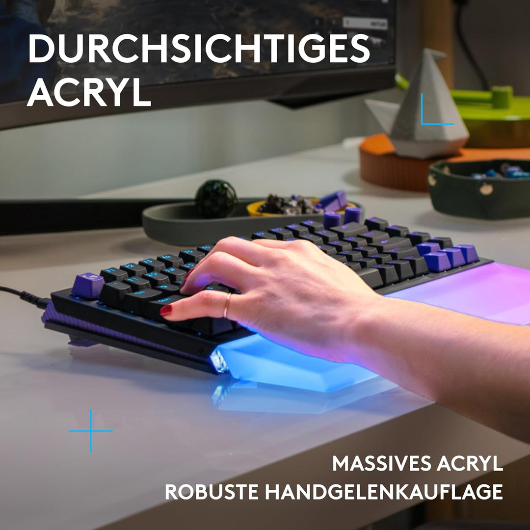 Logitech G G512 X PALM REST 98, LIGHTSYNC RGB Acryl-Handballenauflage mit Lichtleistenverstärkung, l