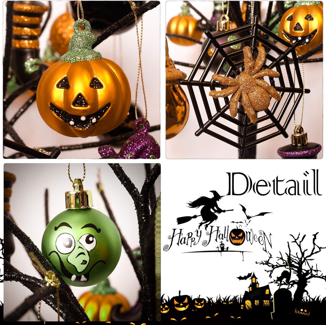 Valery Madelyn 24 Stücke Halloween Kugeln Ornamente, Freche Dekorative Bruchsichere Halloween Hängen
