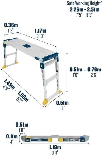 Werner 79023 Verstellbare Pro Arbeitsbühne Work & Access, Silber, Einheitsgrösse