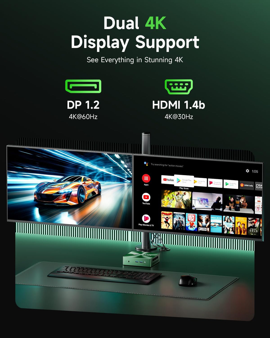BMAX B6 Turbo Mini PC Intel Core i5-8257U 3.9GHz, 16GB DDR4 512GB NVMe SSD Micro Computer, 4K@60Hz D