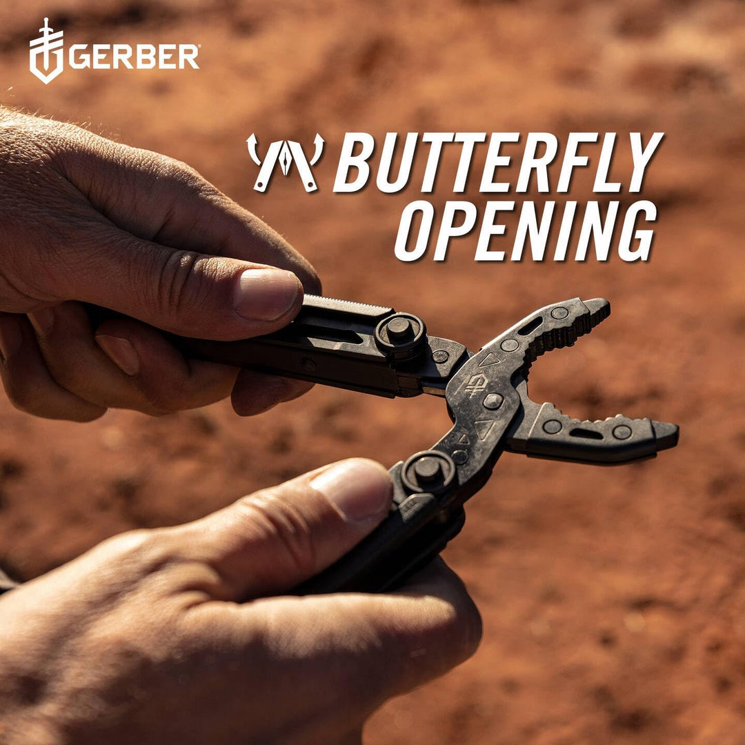 Gerber Multi-Tool mit 12 Funktionen, Dual Force, Inklusive Holster, Mit Einhandöffnung und Frame-Loc