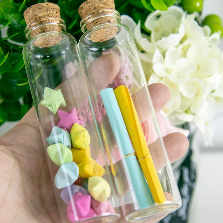 Jarvials Mini süsse leere Glasflasche mit Korkenstopper，Das Volumen der Glasflaschen beträgt 55 ml.