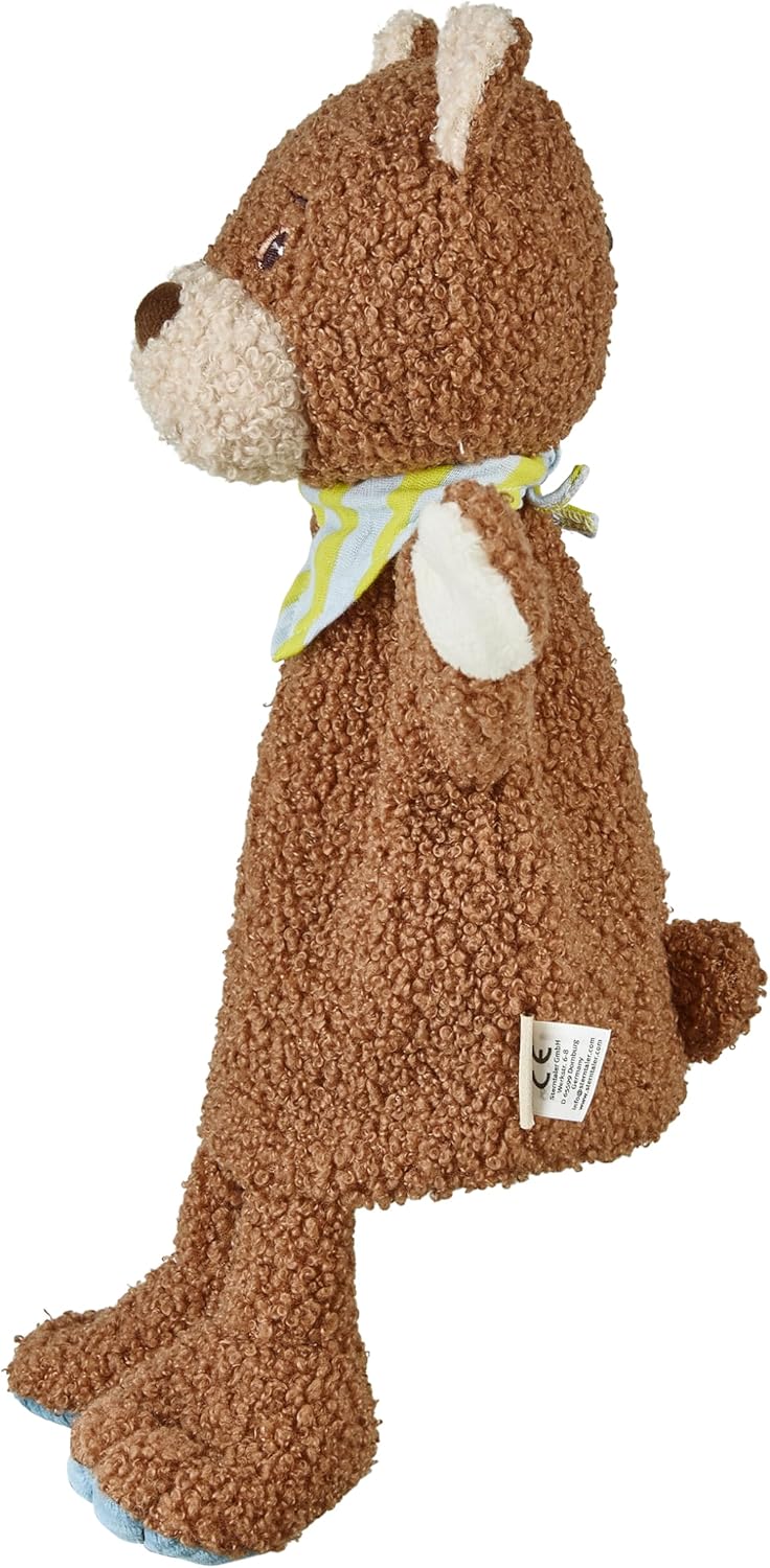 Sterntaler Handpuppe Bär Bob aus weichem Flausch, Kinder- und Babyspielzeug mit Halstuch, wattiert,
