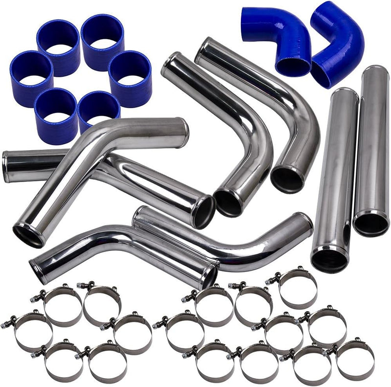 maXpeedingrods Universal 2.5 Inch Aluminum Ladeluftkühler Turbo-Rohrleitungs-Kits Rohr Intercooler P