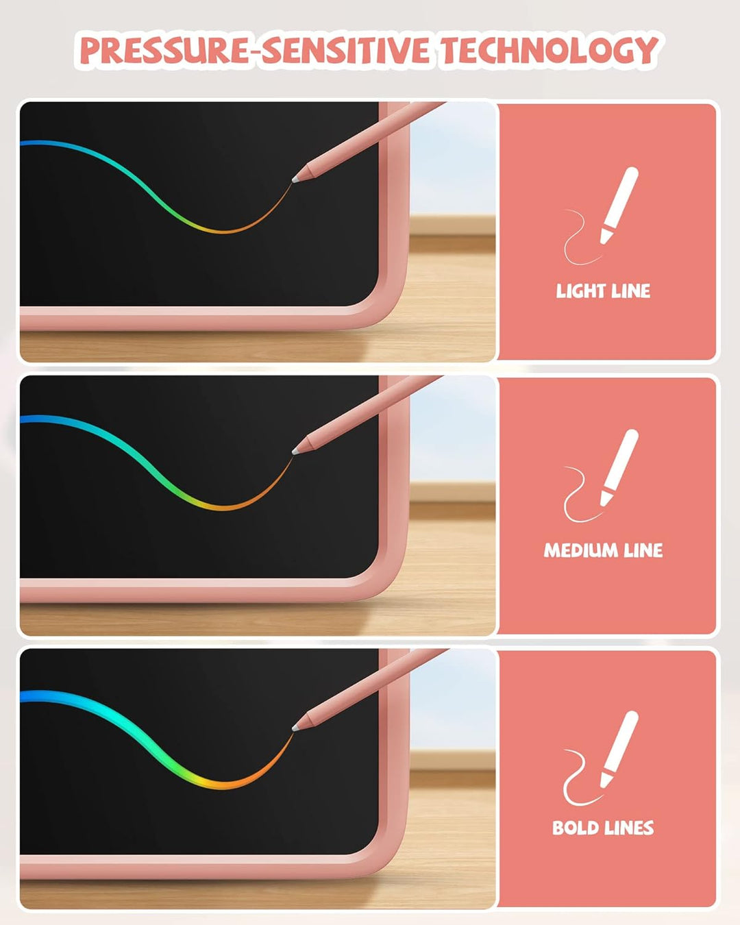 10-Zoll-LCD-Schreibblock, elektronisches digitales Schreiben und Farbbildschirm-Graffiti-Brett, Gesc