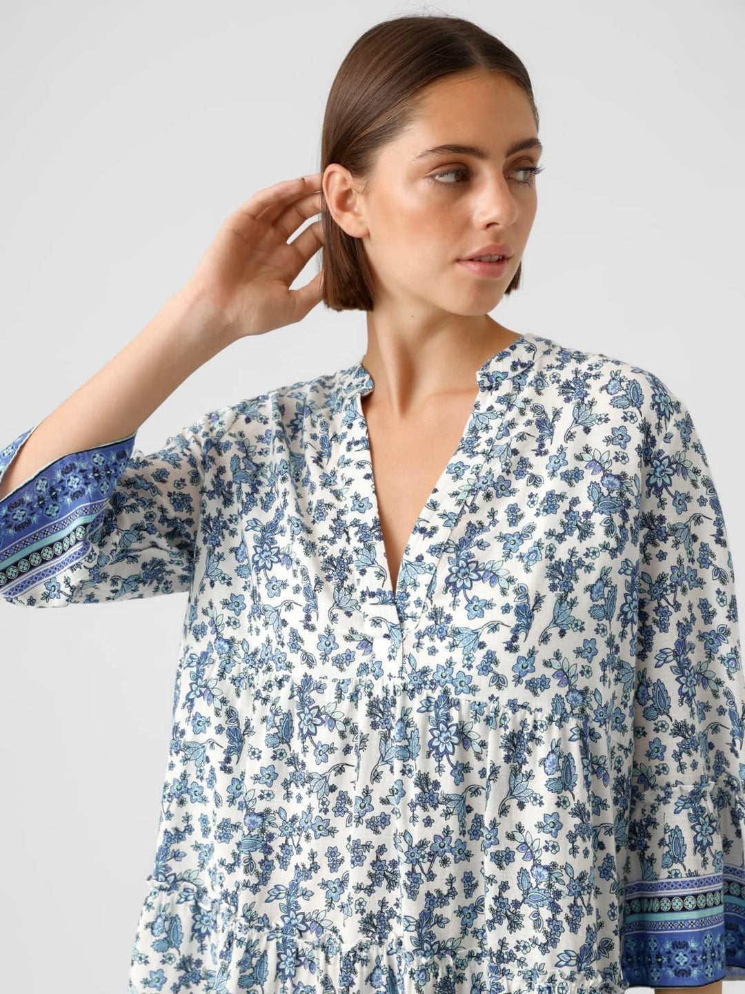 VERO MODA Damen Kleid XS Dazzling Blue/Aop:mira, XS Dazzling Blue/Aop:mira
