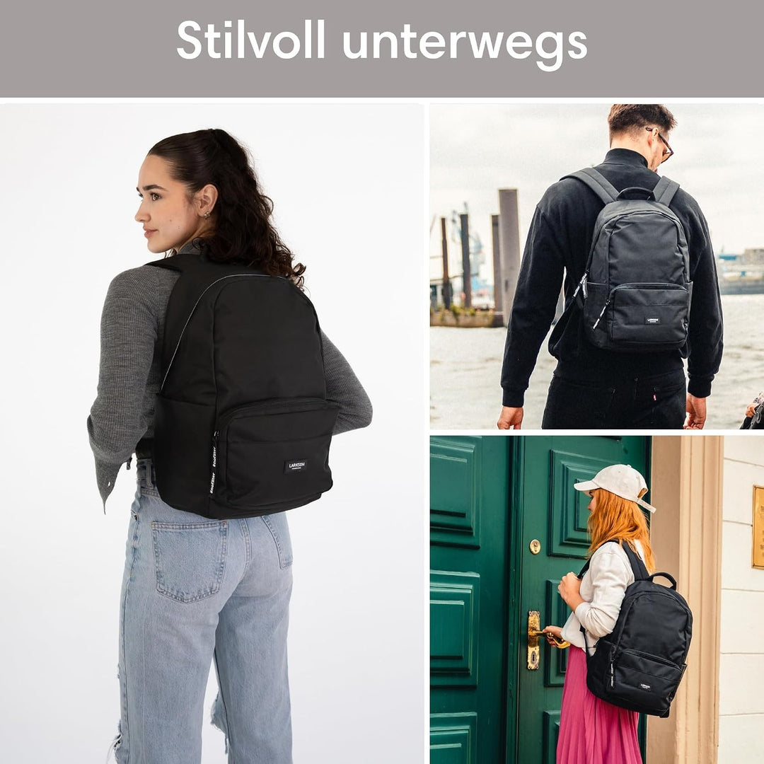 LARKSON Schulrucksack Mädchen &amp; Jungen Teenager - No 3 - Rucksack Damen &amp; Herren für Schule - 16" La