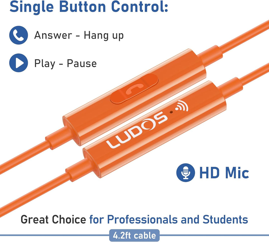 LUDOS FEROX Kopfhörer In Ear Kopfhörer mit Kabel und Mikrofon, 5 Jahre Garantie, In Ear Ohrhörer, 3,