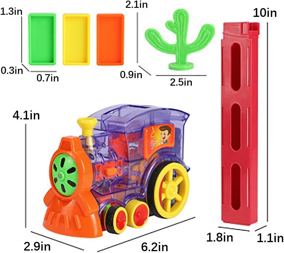 OBEST Domino Zug Spielzeug Set, Elektrischer Zug 200PCS der Domino Rallye, Modell Spielzeug Set mit
